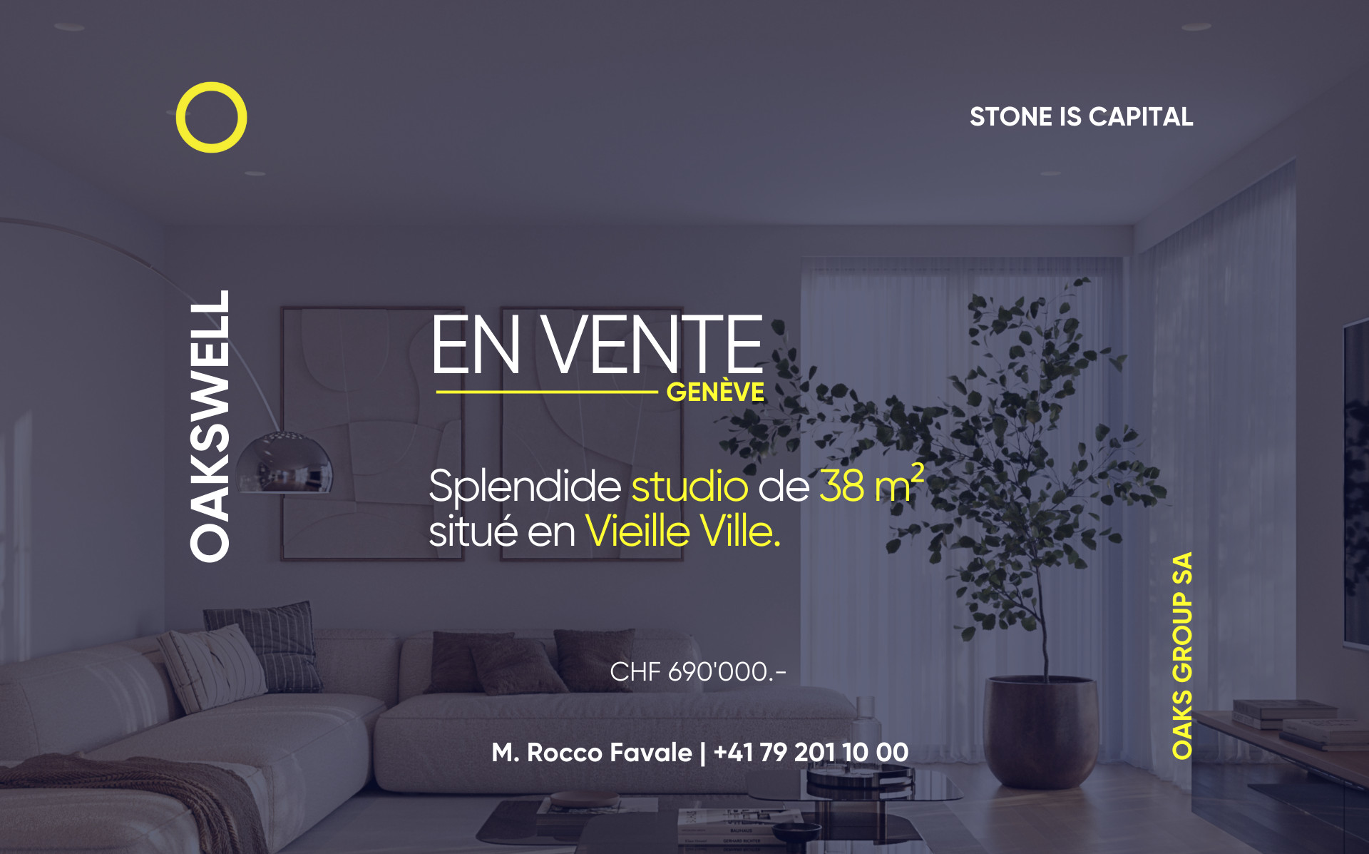 VIEILLE VILLE GENEVE, SPLENDIDE STUDIO A VENDRE