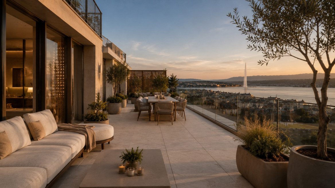 Duplex d’exception avec terrasse panoramique sur le Léman