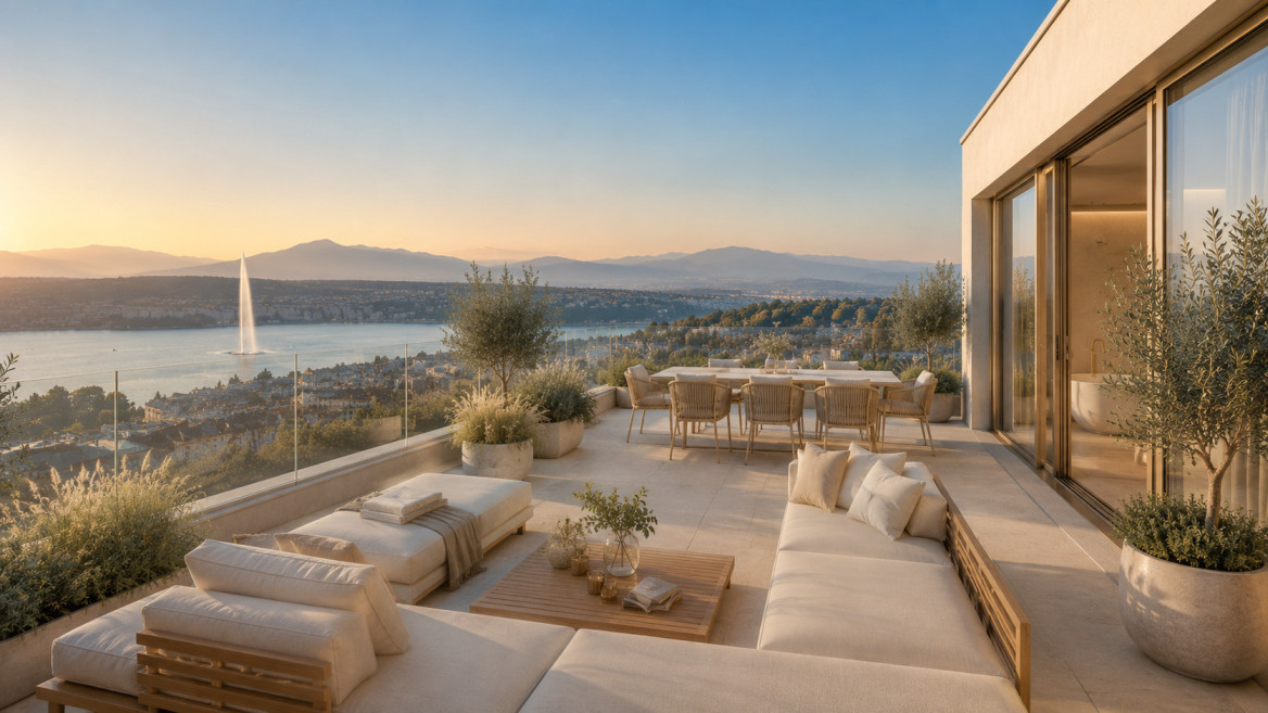 Duplex d’exception avec terrasse panoramique sur le Léman